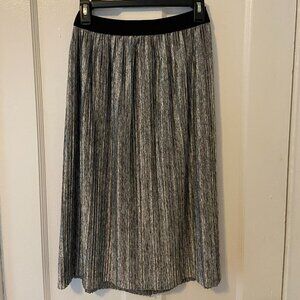 Gray Midi Pleated Skirt